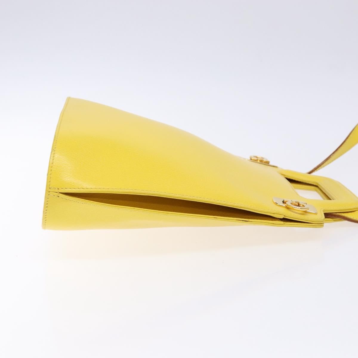 Salvatore Ferragamo Wanda Top Handle Shoulder Bag Leather, YELLOW, LEATHER, Handbag