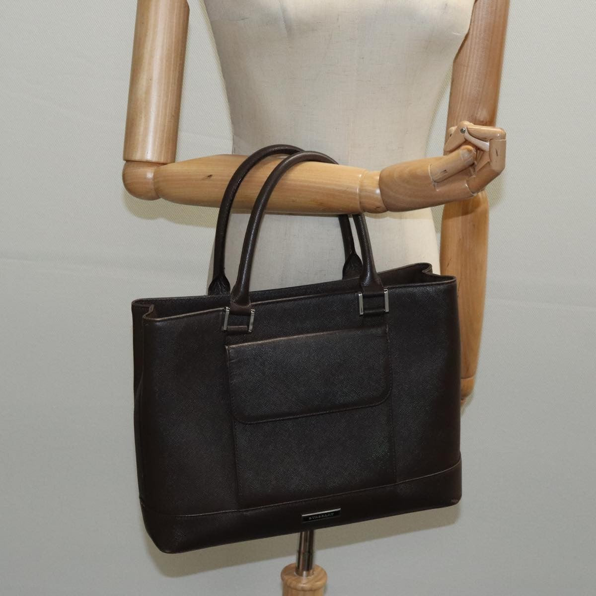 Burberry Vintage Handbag Leather, BROWN, LEATHER, Handbag