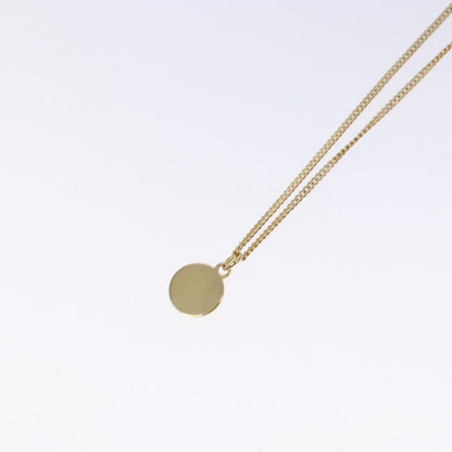 Christian Dior Vintage Logo Round Pendant Necklace Metal, GOLD, METAL, Necklace