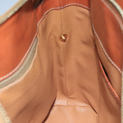 Celine Macadam Handbag Macadam with leather, BROWN, CANVAS, Handbag