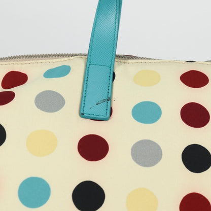 Prada Convertible Tote Printed Tessuto with Saffiano, WHITE, NYLON, Tote bag