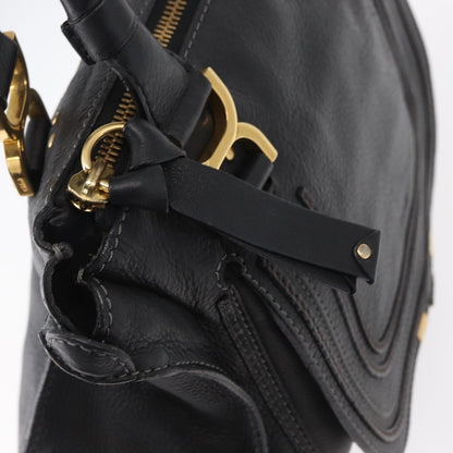 Chloe Marcie Satchel Leather, BLACK, LEATHER, Handbag