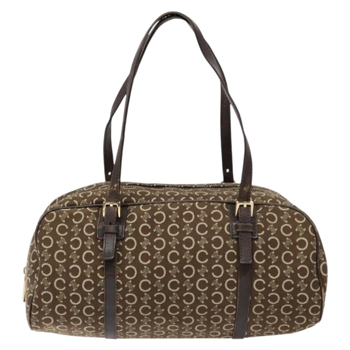 Celine Vintage Macadam Handbag Macadam, BROWN, CANVAS, Handbag