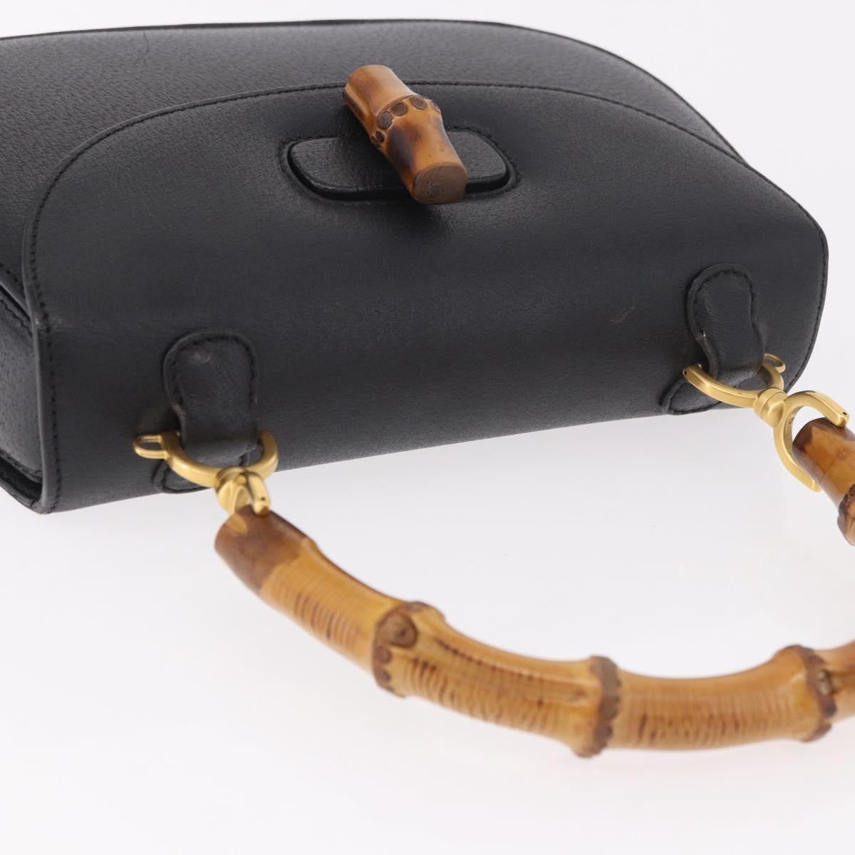 Gucci Bamboo 1947 Top Handle Bag Leather, Black, Leather, Handbag