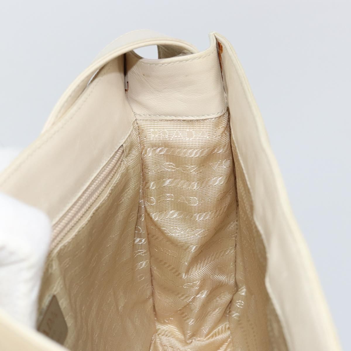 Prada Vintage Shoulder Bag Nylon and Leather, BEIGE, NYLON, Shoulder bag