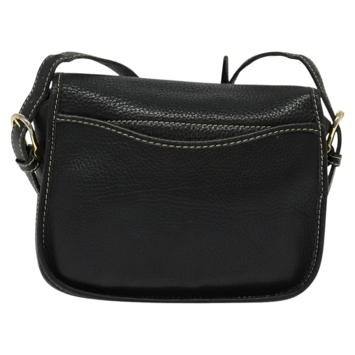 Celine Shoulder Bag Leather, BLACK, LEATHER, Shoulder bag