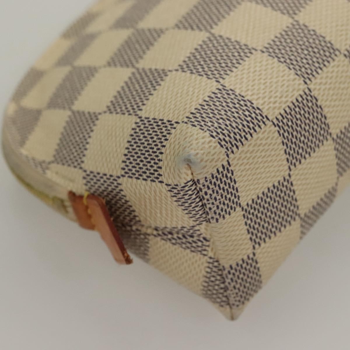 Louis Vuitton Cosmetic Pouch Damier, WHITE, CANVAS, Toiletry Case