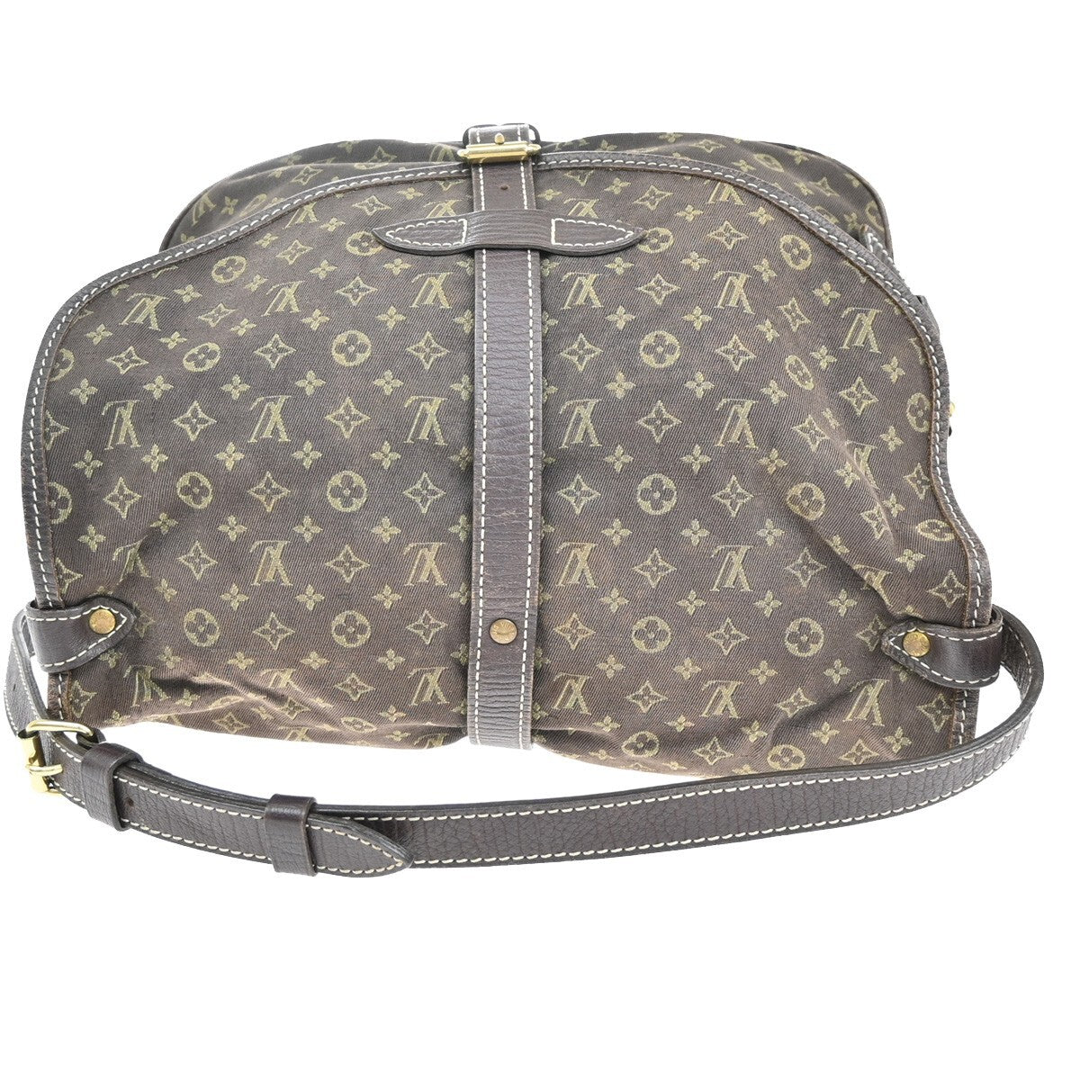 Louis Vuitton Saumur Handbag Mini Lin, BROWN, CANVAS, Handbag