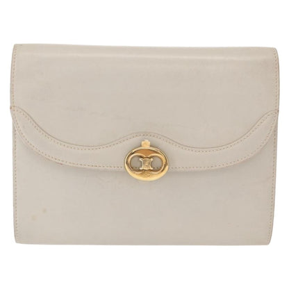 Celine Vintage Shoulder Bag Leather, ECRU, LEATHER, Shoulder bag