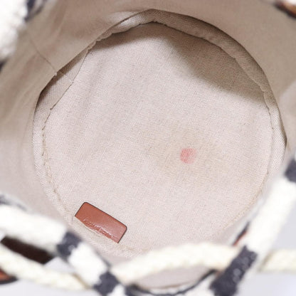 Celine Teen Drawstring Plein Soleil Bucket Bag Canvas with Leather, WHITE, CANVAS, Crossbody bag