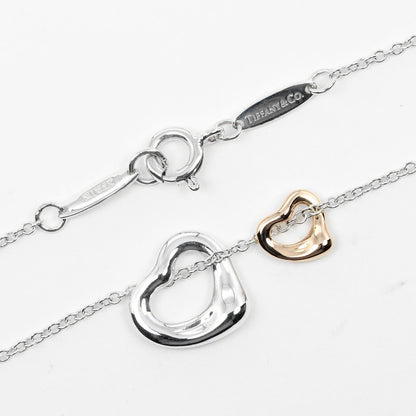 Tiffany & Co. Double Heart Pendant Necklace Sterling Silver and 18K Yellow Gold, SILVER, SILVER, Necklace