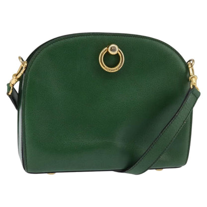 Celine Shoulder Bag Leather, GREEN, LEATHER, Shoulder bag