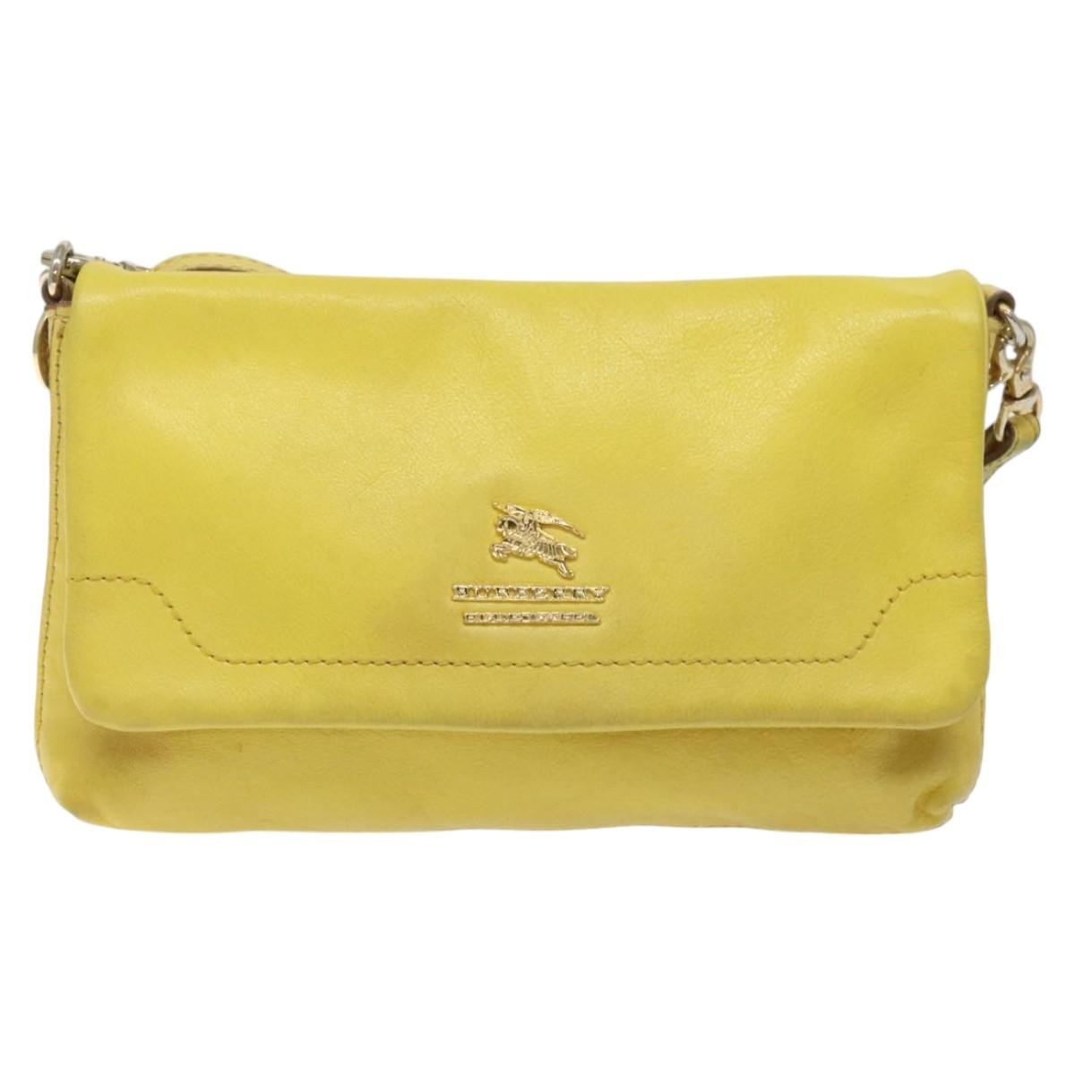 Burberry Flap Shoulder Bag Leather, YELLOW, LEATHER, Shoulder bag