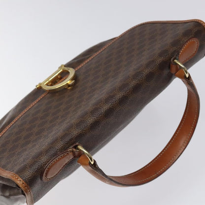 Celine Macadam Handbag Macadam with leather, BROWN, CANVAS, Handbag