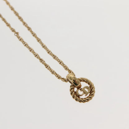 Christian Dior CD Round Pendant Necklace Metal, GOLD, METAL, Necklace