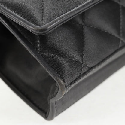 Chanel Vintage Camellia Flap Bag Satin, GRAY, SATIN, Clutche & pouche