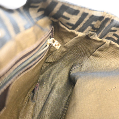 Fendi Vintage FF Handle Tote Zucca Canvas, BROWN, CANVAS, Tote bag