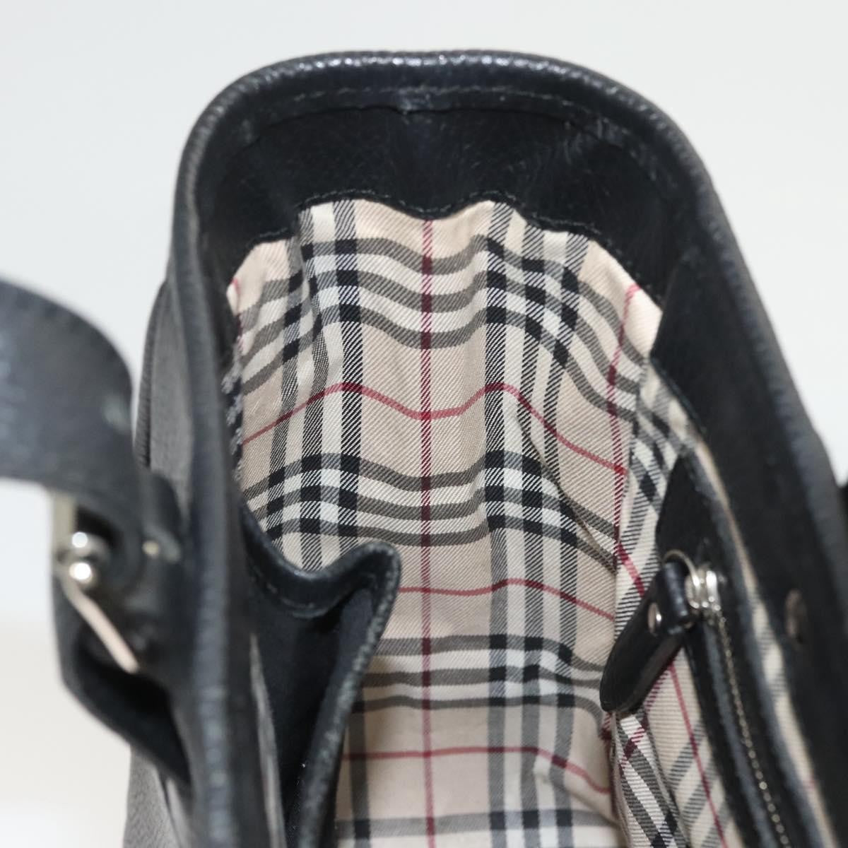 Burberry Vintage Handbag Leather, BLACK, LEATHER, Handbag