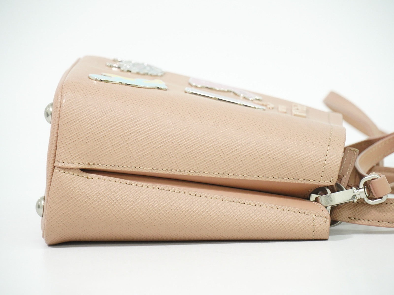 Prada Panier Bucket Bag Saffiano Leather, BEIGE, LEATHER, Crossbody bag