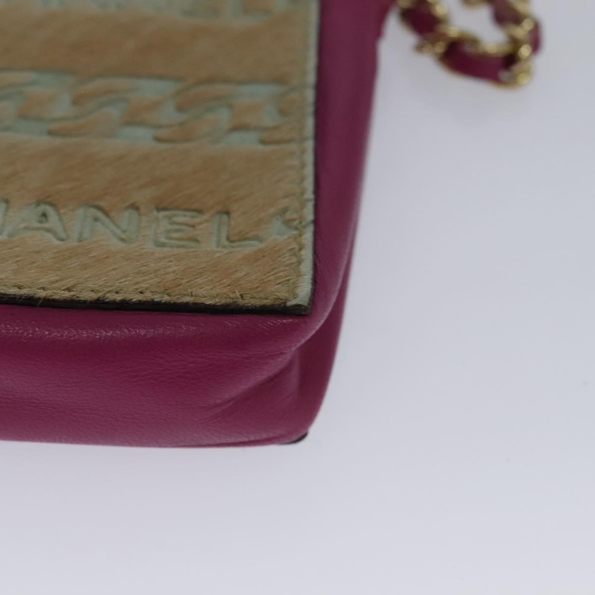 Chanel Chain Cigarette Case Pony Hair and Leather, PINK, LEATHER, Clutche & pouche