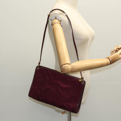 Christian Dior Vintage Trotter Shoulder Bag Nylon, BURGUNDY, NYLON, Shoulder bag