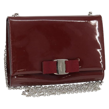 Salvatore Ferragamo Vala Chain Shoulder bag Patent leather, RED, PATENT_LEATHER, Shoulder bag