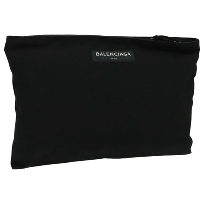 Balenciaga Logo Pouch Canvas, BLACK, CANVAS, Clutche & pouche