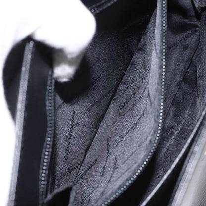 Salvatore Ferragamo Gancini Convertible Top Handle Bag Leather, BLACK, LEATHER, Handbag