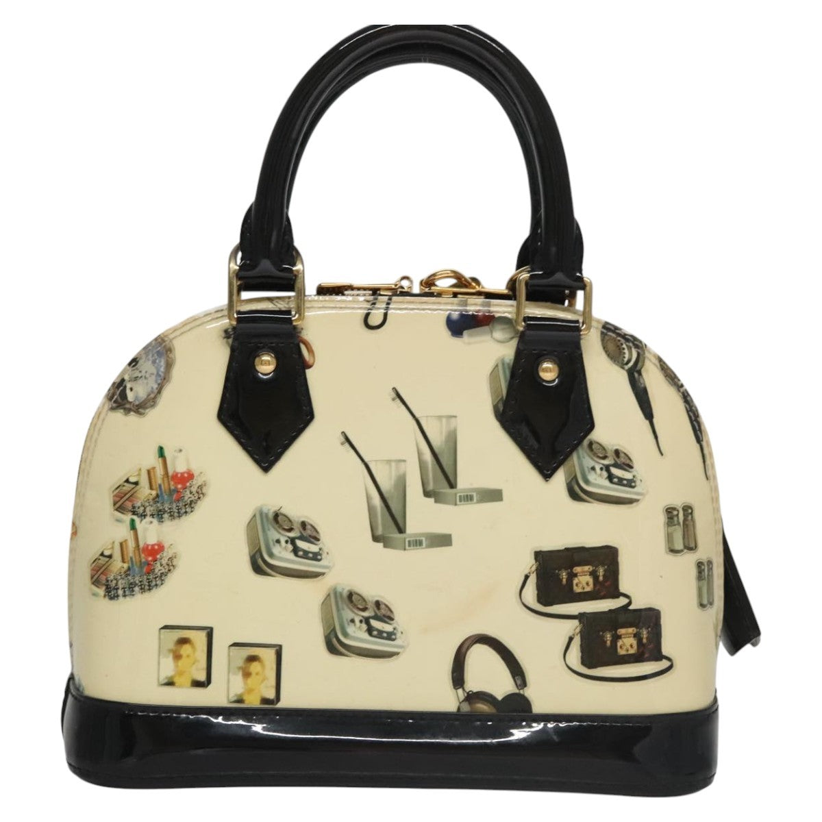 Louis Vuitton Alma Handbag Monogram Vernis, WHITE, PATENT_LEATHER, Handbag