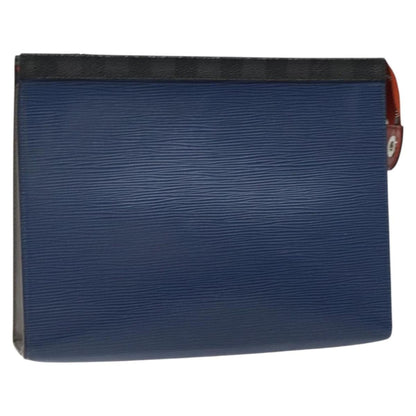 Louis Vuitton Pochette Voyage Epi Leather with Damier Graphite, BLUE, LEATHER, Clutche & pouche