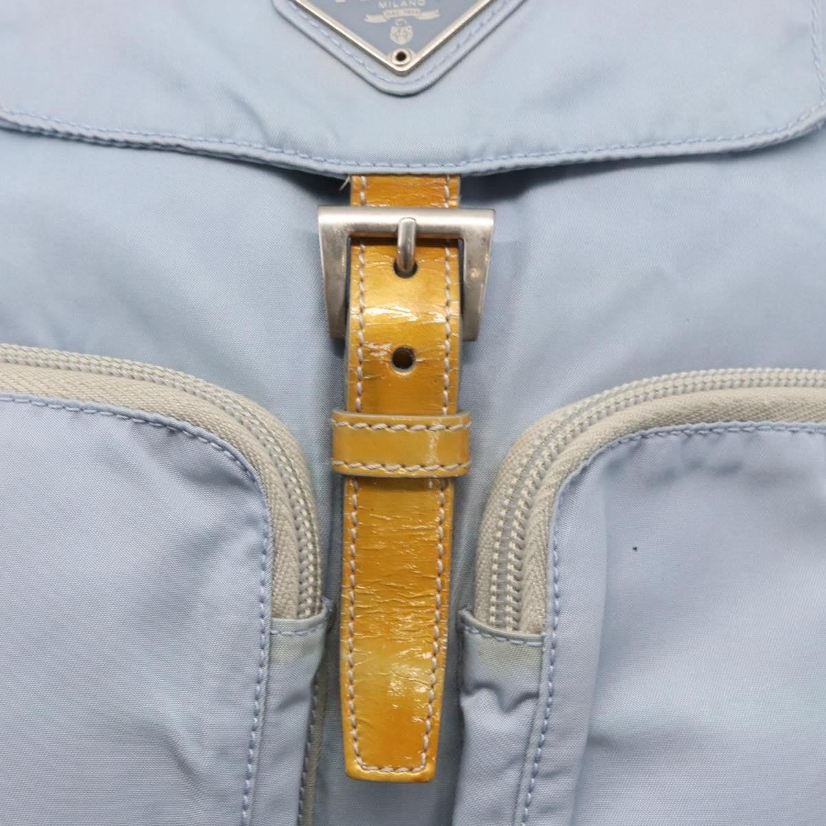 Prada Double Front Pocket Backpack Tessuto, BLUE, NYLON, Backpack