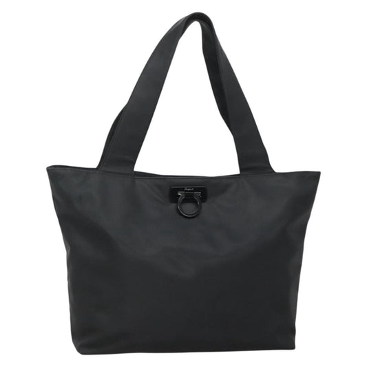 Salvatore Ferragamo Gancini Tote Nylon, BLACK, NYLON, Tote bag