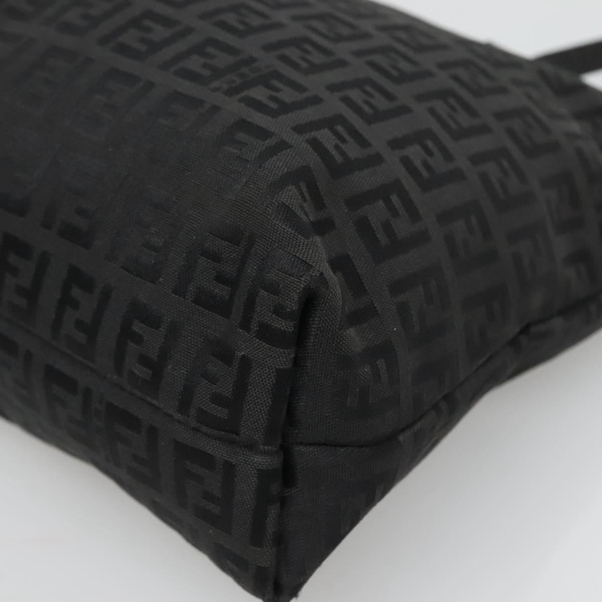Fendi Roll Tote Zucchino Canvas, BLACK, CANVAS, Tote bag