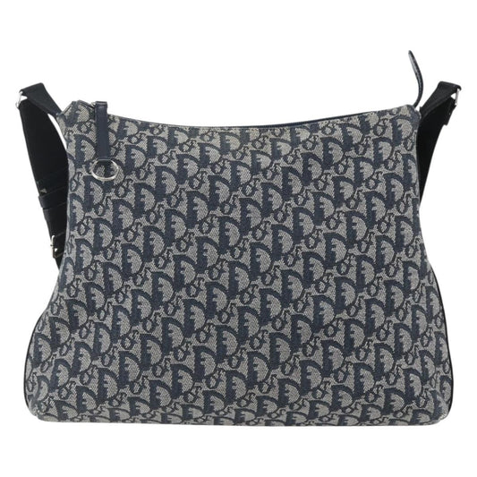 Christian Dior Vintage Trotter Shoulder Bag Canvas, NAVY, CANVAS, Shoulder bag