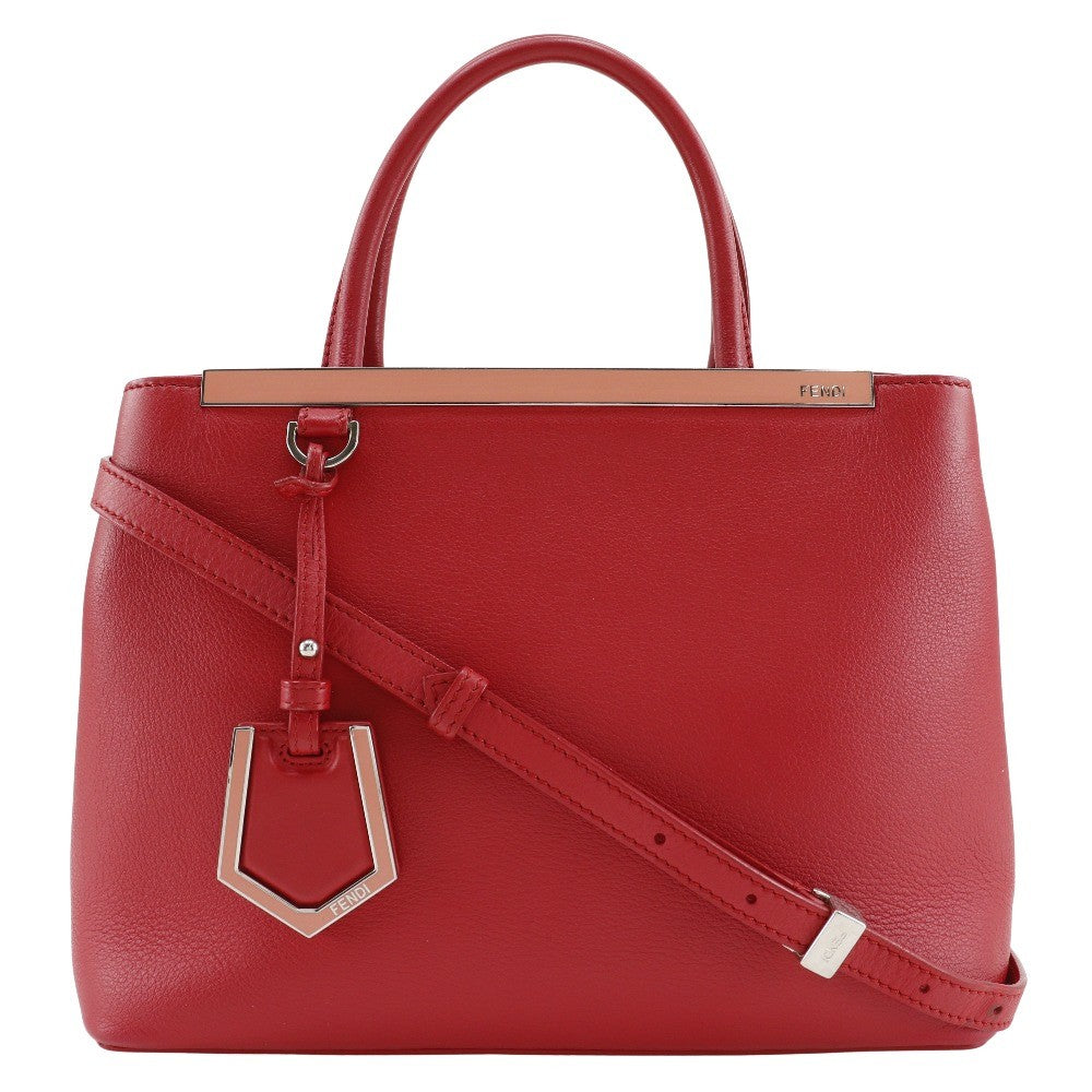 Fendi 2Jours Bag Leather, RED, LEATHER, Handbag