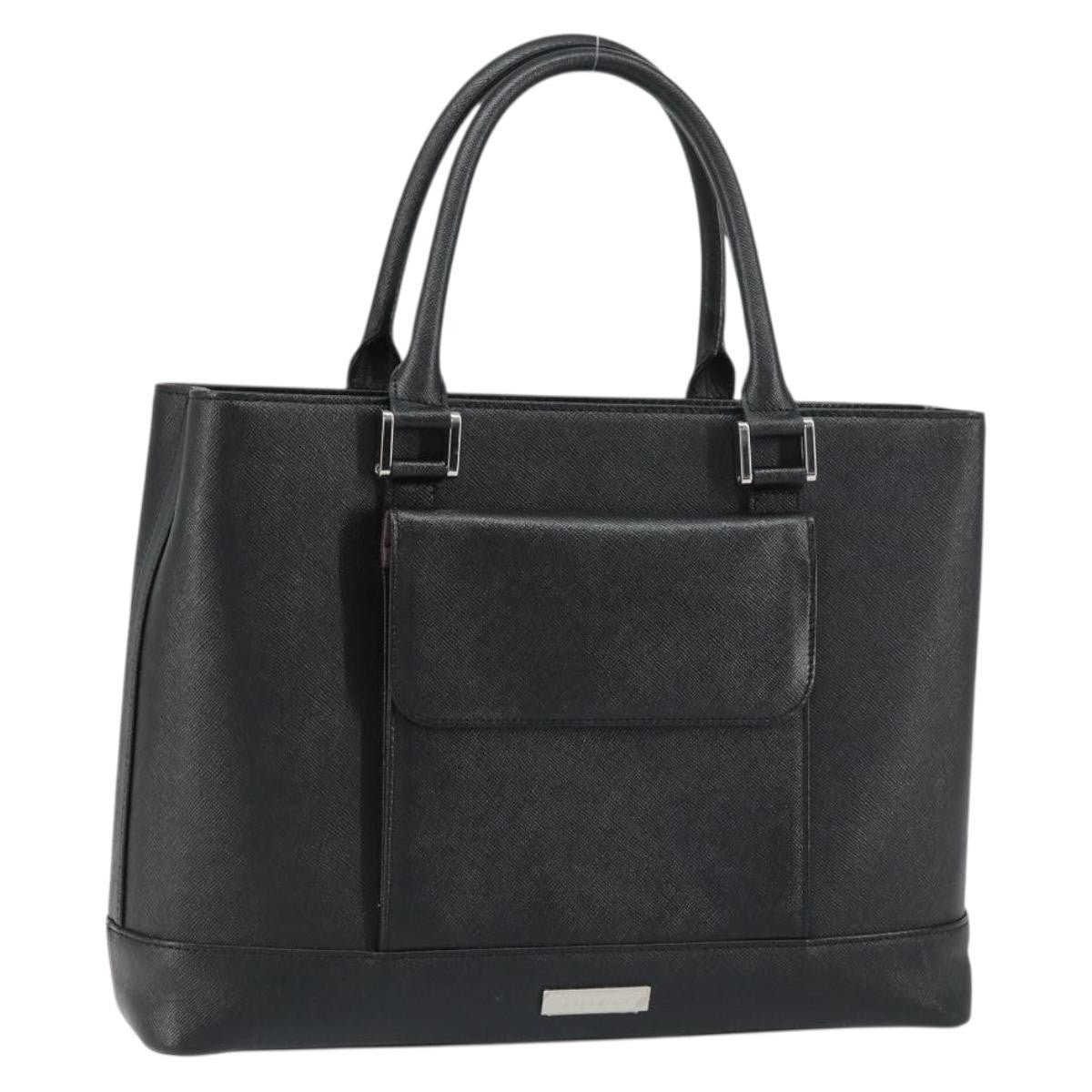 Burberry Vintage tote bag Leather, BLACK, LEATHER, Tote bag
