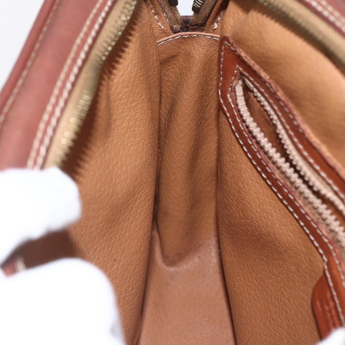 Celine Vintage Macadam Shoulder Bag Canvas and Leather, BROWN, CANVAS, Shoulder bag