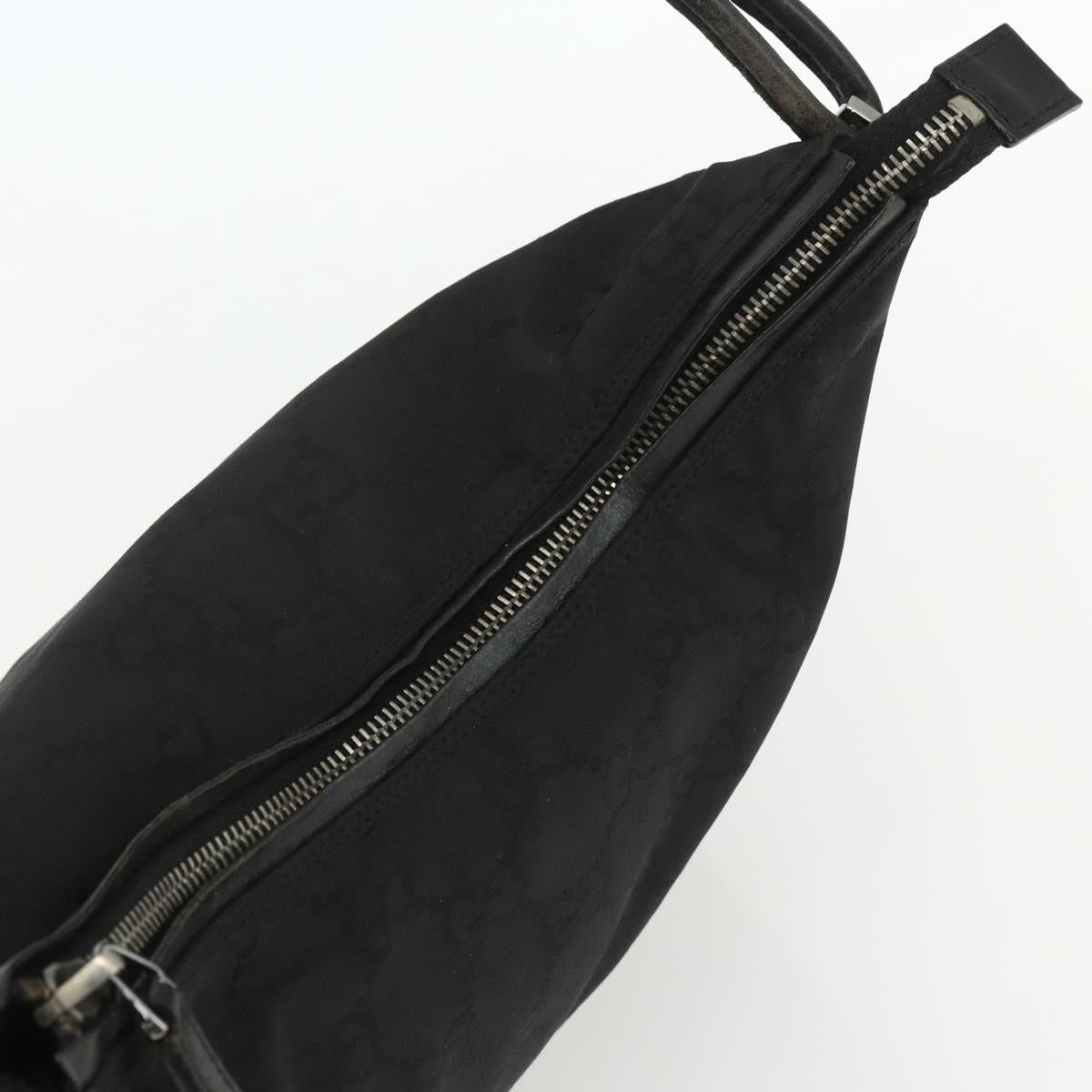 Gucci Vintage Zip Hobo GG Canvas and Leather, BLACK, CANVAS, Shoulder bag