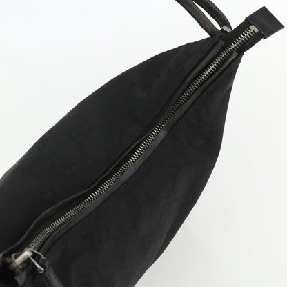 Gucci Vintage Zip Hobo GG Canvas and Leather, BLACK, CANVAS, Shoulder bag