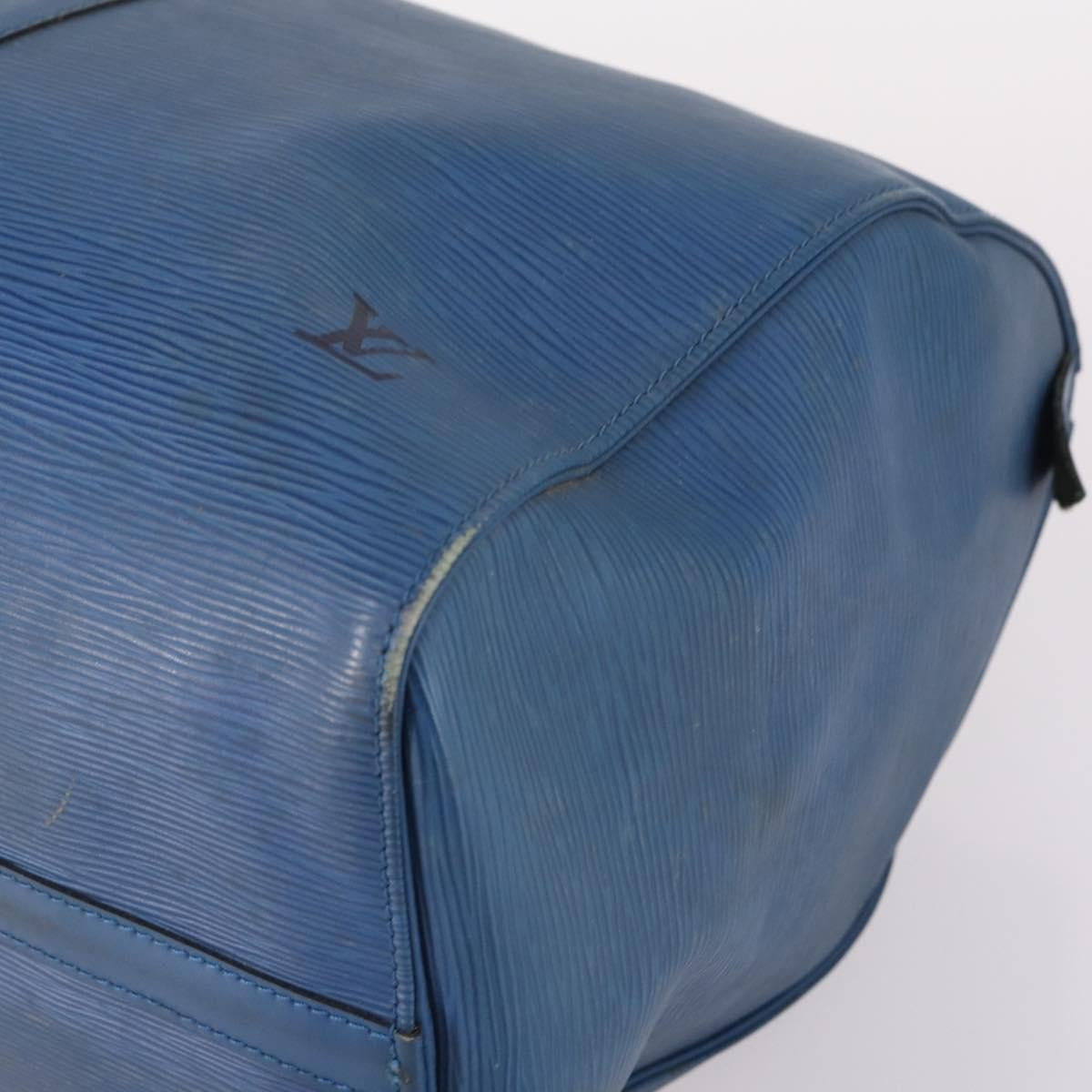 Louis Vuitton Keepall Bag Epi Leather, BLUE, LEATHER, Travel bag
