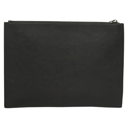 Saint Laurent Stars Zip Pouch Leather, BLACK, LEATHER, Clutche & pouche