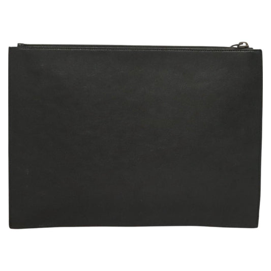 Saint Laurent Stars Zip Pouch Leather, BLACK, LEATHER, Clutche & pouche