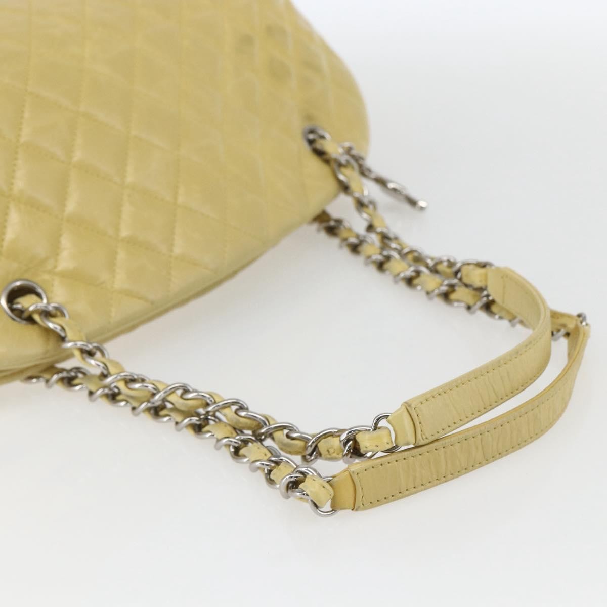 Chanel Just Mademoiselle Bag Quilted Aged Calfskin, YELLOW, LEATHER, Shoulder bag