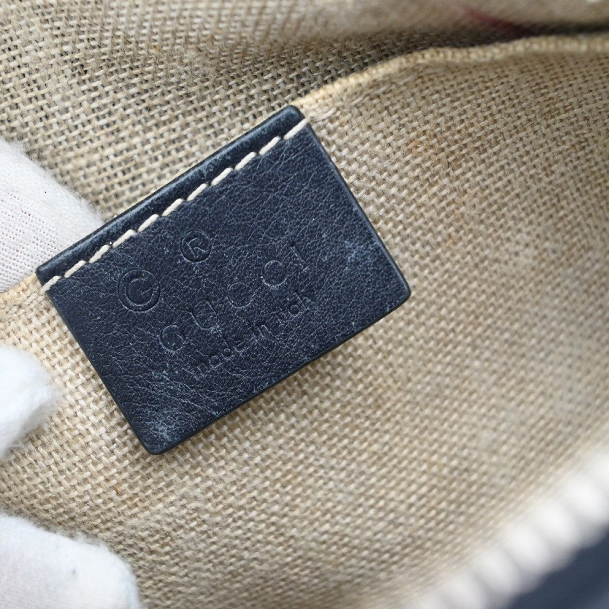 Gucci Convertible Dome Satchel Microguccissima Leather, NAVY, LEATHER, Handbag