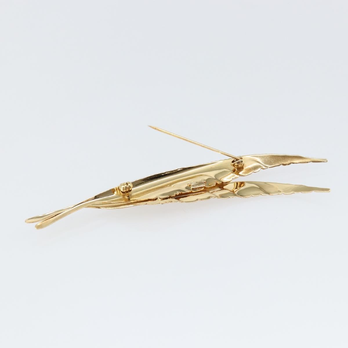 Christian Dior Vintage feather Metal, GOLD, METAL, Brooch