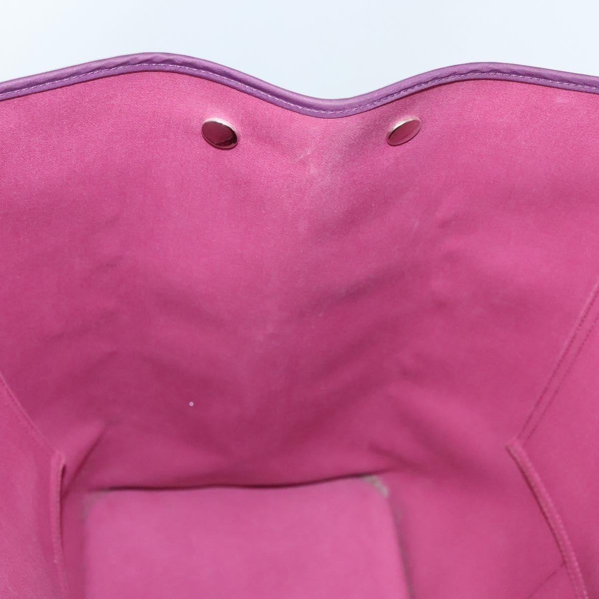 Hermes Cabag Handbag Toile and Leather, PURPLE, CANVAS, Tote bag