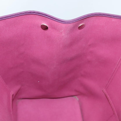 Hermes Cabag Handbag Toile and Leather, PURPLE, CANVAS, Tote bag