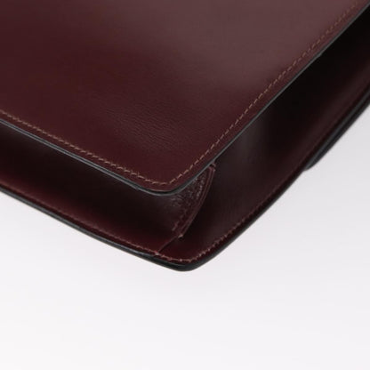 Celine Vintage Flap Shoulder Bag Leather, BURGUNDY, LEATHER, Shoulder bag