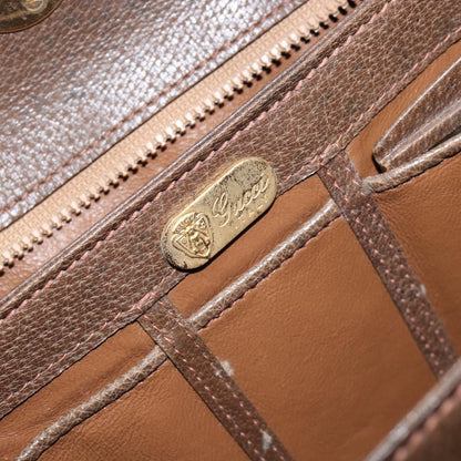 Gucci Vintage Shoulder Bag Leather, BROWN, LEATHER, Shoulder bag