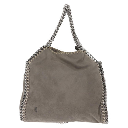 Stella McCartney Falabella Fold Over Crossbody Bag Suede, GRAY, SUEDE, Shoulder bag